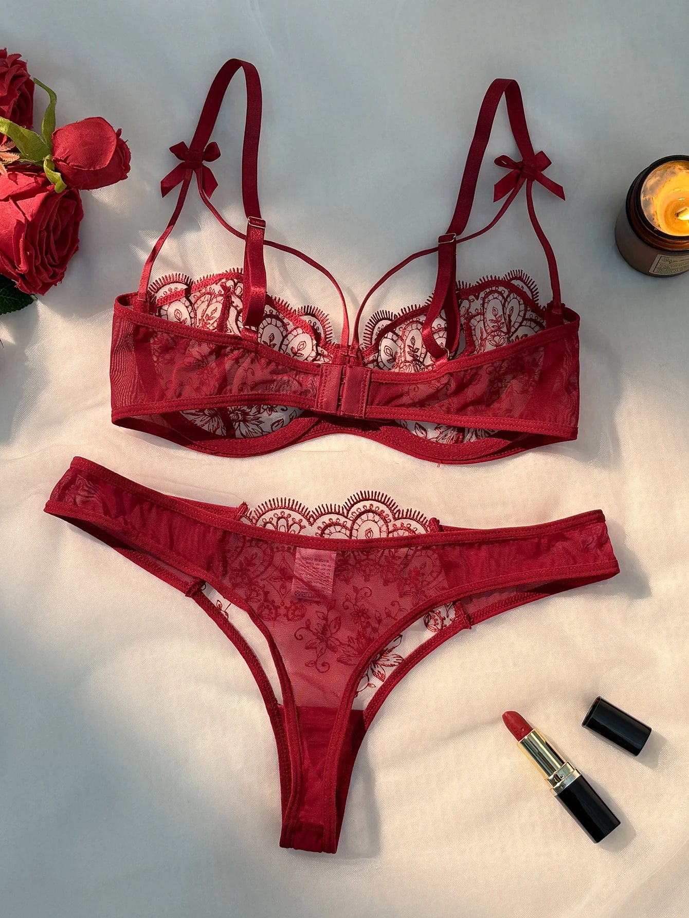 LINCARIE – Embroidered Floral Push-Up Lingerie Set