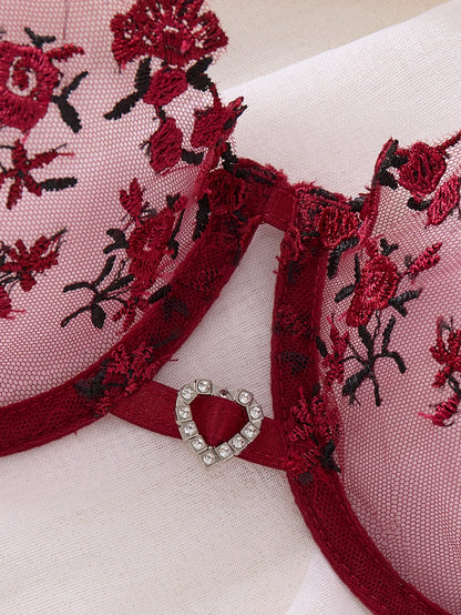 LINCARIE – Embroidered Floral Push-Up Lingerie Set