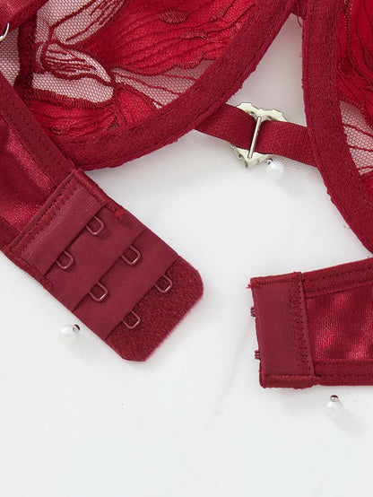 LINCARIE – Embroidered Floral Push-Up Lingerie Set