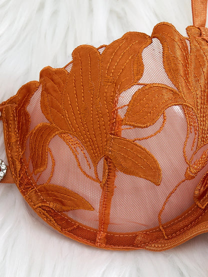 LINCARIE – Embroidered Floral Push-Up Lingerie Set