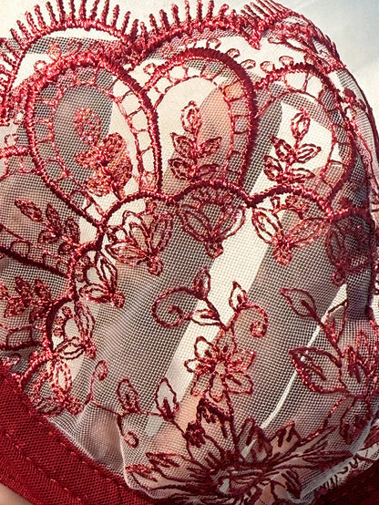 LINCARIE – Embroidered Floral Push-Up Lingerie Set