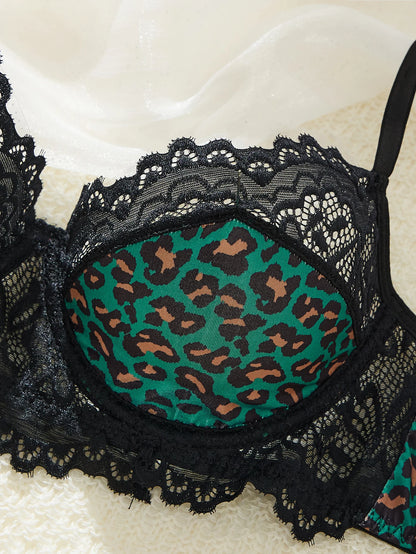 LINCARIE – Embroidered Leopard Push-Up Lingerie Set